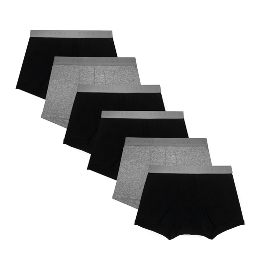 Boxer Corto Algodón 100% 3Pack Negro, Gris, Negro