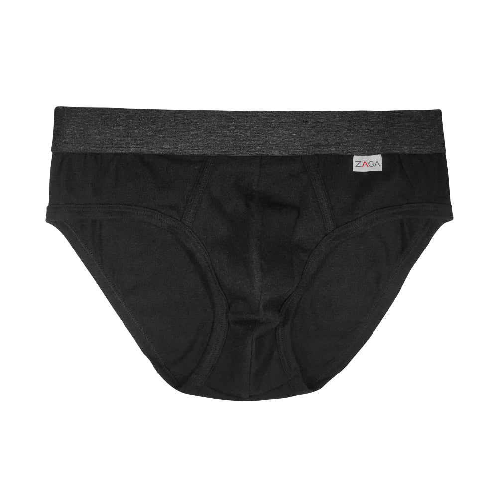 Brief Zaga 5 Pack Negro Gris Jaspe Hombre Pillbox