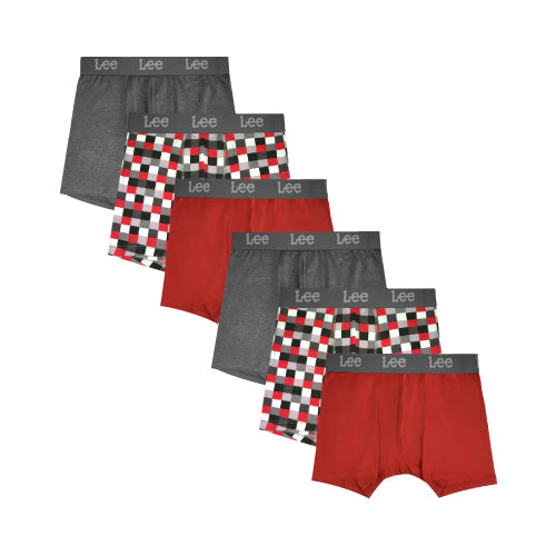 Boxer Largo Lee 6 pack Rojo Oxford Cuadros Pillbox